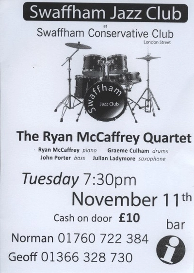 Swaffham Jazz Club Poster - November 2025