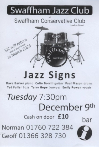 Swaffham Jazz Club Poster - November 2025