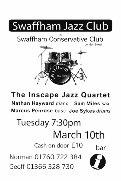 Swaffham Jazz Club Poster - March 2026