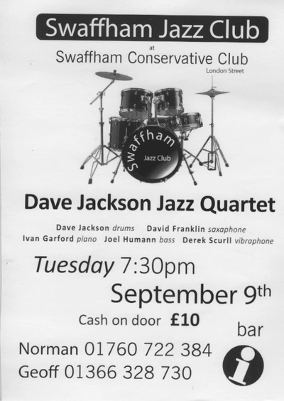 Swaffham Jazz Club Poster - September 2025